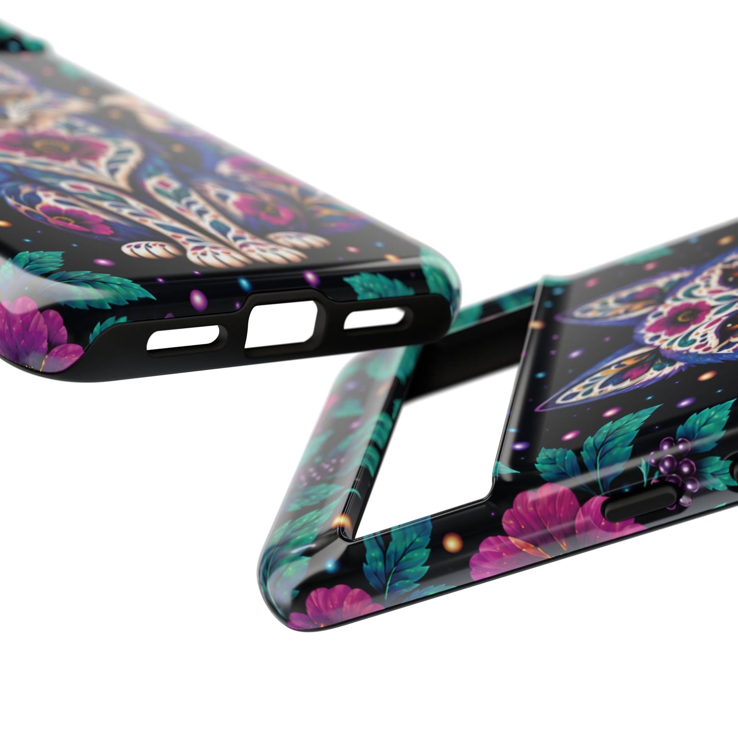 Vibrant Purple and Teal Calavera Fox Phone Case - Multicolor Phone Case