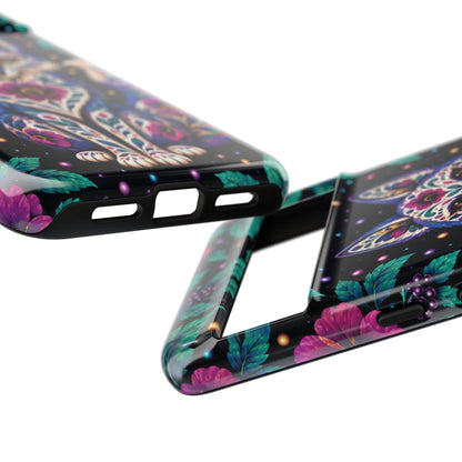 Vibrant Purple and Teal Calavera Fox Phone Case - Multicolor Phone Case