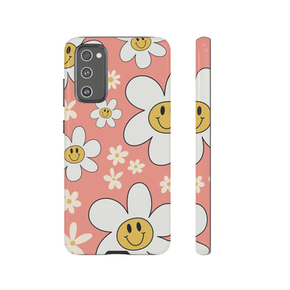 Fun Retro Daisy Pattern with Pink Background Phone Case - Pink Phone Case - Samsung Galaxy S20 FE / Glossy