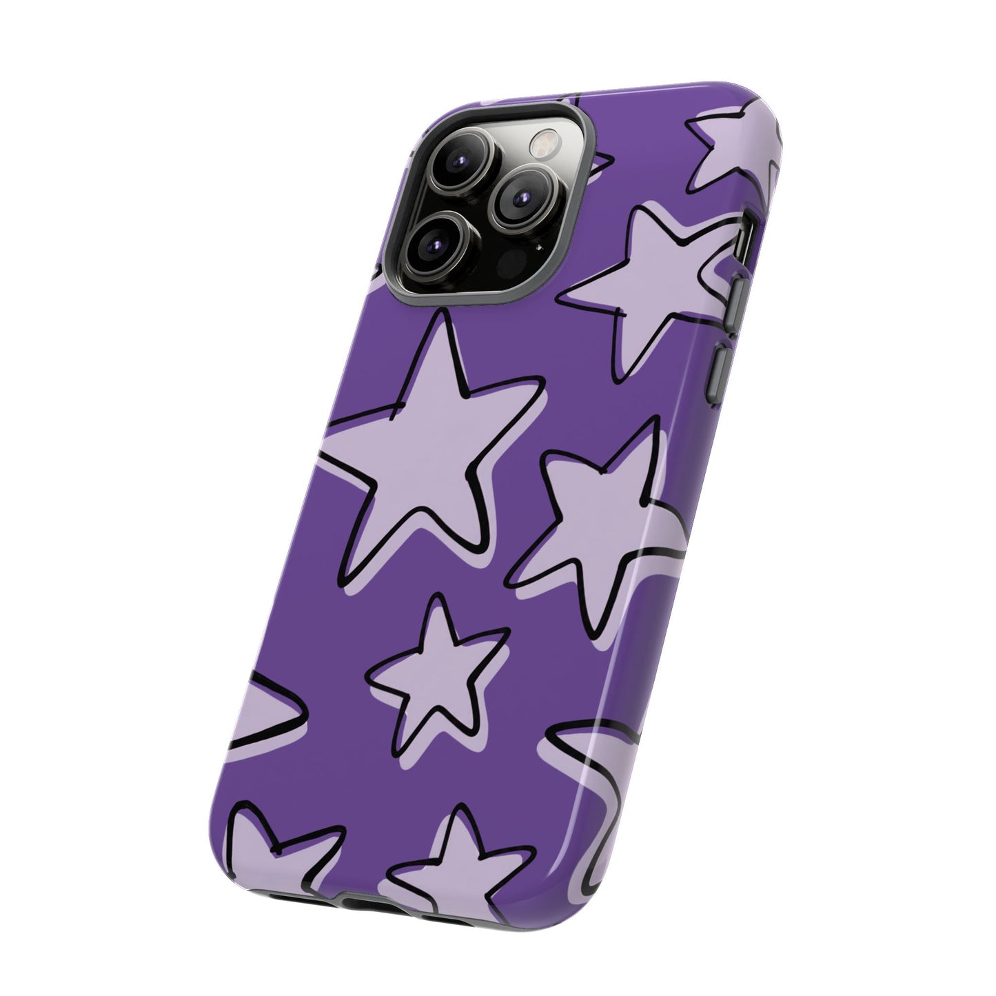 Violet Purple Doodle Star Phone Case