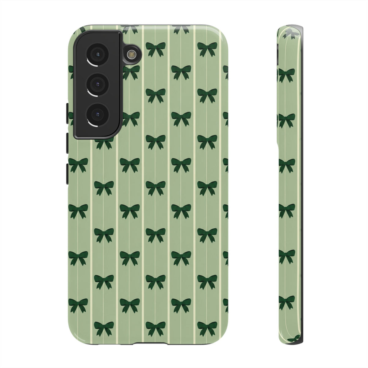 Retro Forest Green Bow Pattern Phone Case