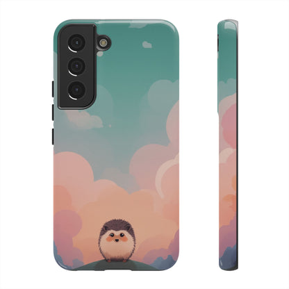 Samsung Galaxy S22 / Glossy Phone Case - Cute Hedgehog & Cloud Design Phone Case