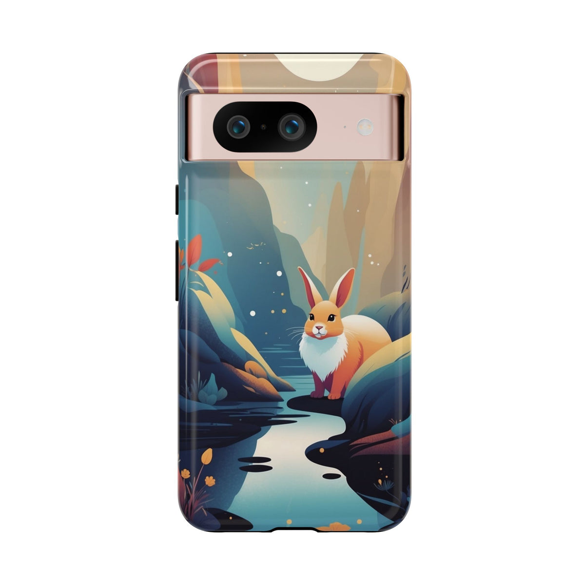 Stylised Rabbit Design Phone Case - Multicolor Phone Case - Google Pixel 8 / Glossy