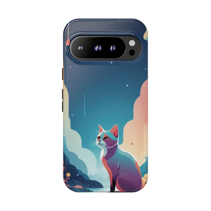 Stylised Cat Design Phone Case - Multicolor Phone Case - Google Pixel 9 Pro / Glossy
