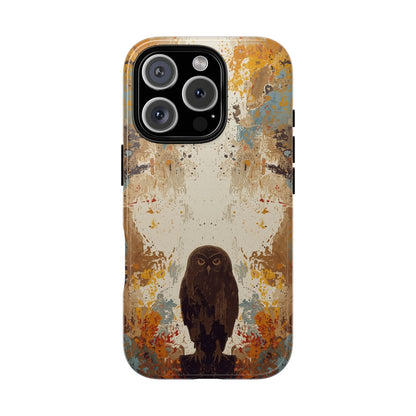iPhone 16 Pro / Glossy Phone Case - Abstract Owl Design Phone Case