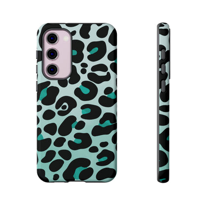Cool Aqua Leopard Print Phone Case