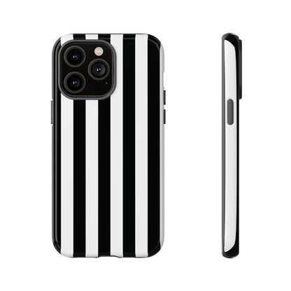 iPhone 14 Pro Max / Glossy Phone Case - Simple Black & White Stripe Pattern Phone Case