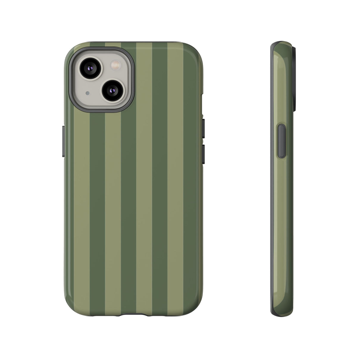 Green Stripe Pattern Phone Case - Green Phone Case - iPhone 14 / Glossy