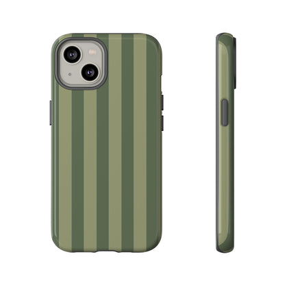 Green Stripe Pattern Phone Case - Green Phone Case - iPhone 14 / Glossy