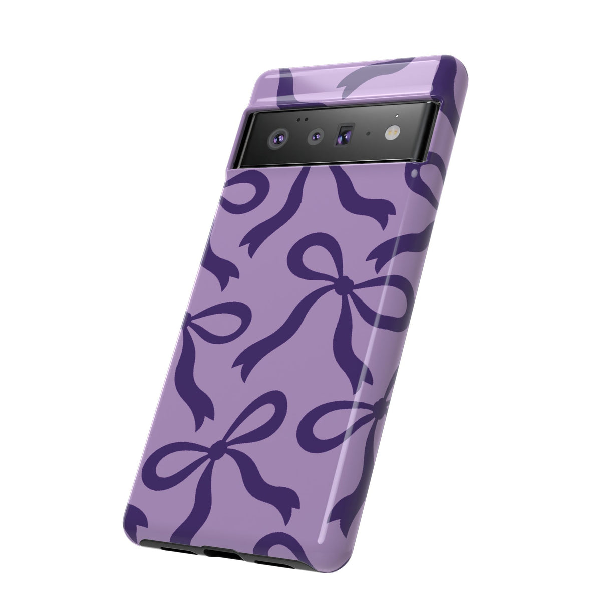 Bold Lilac and Deep Purple Bow Pattern Phone Case - Purple Phone Case