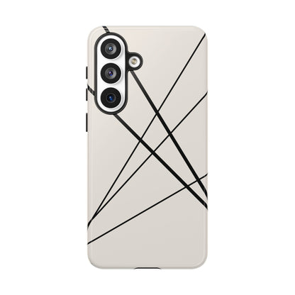 Abstract White with Black Lines Phone Case - White Phone Case - Samsung Galaxy S26 Plus / Glossy