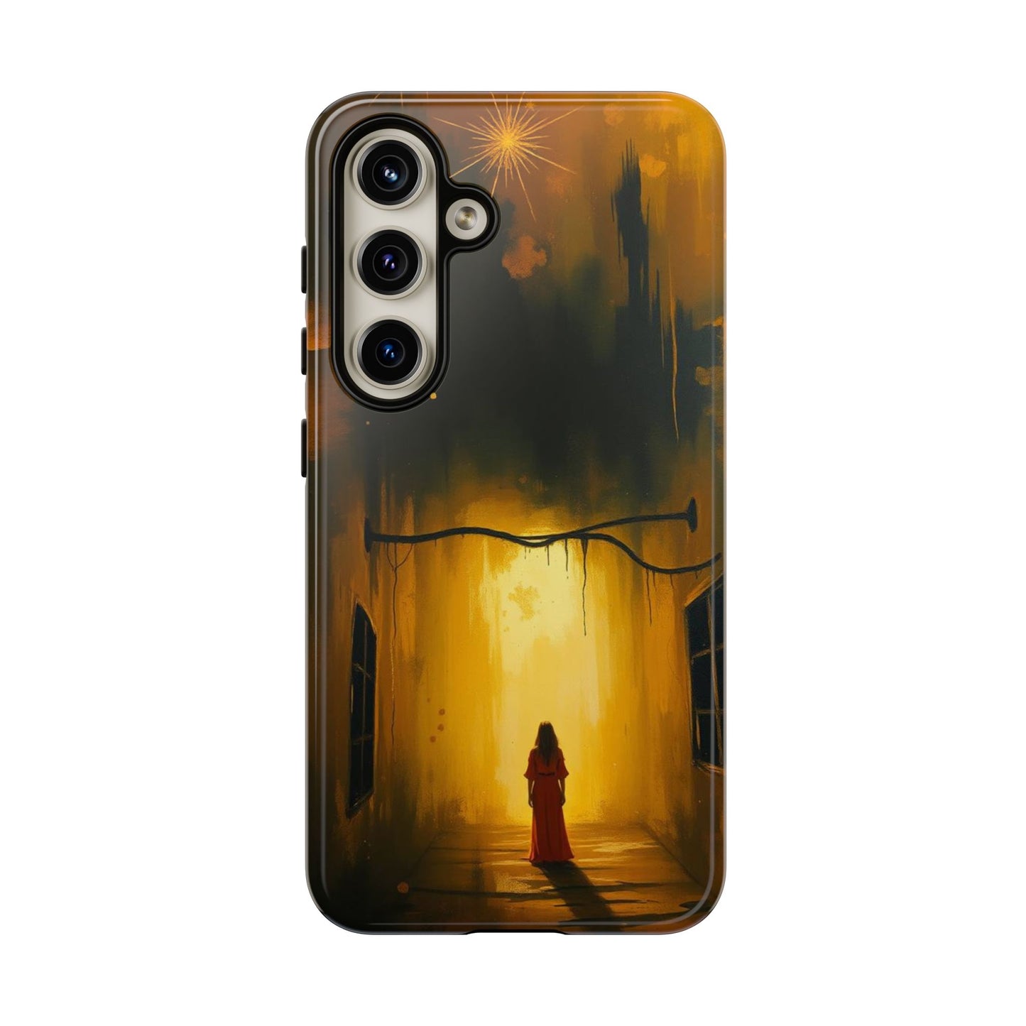 Samsung Galaxy S24 / Glossy Phone Case - Acrylic Gothic Woman in Red Phone Case