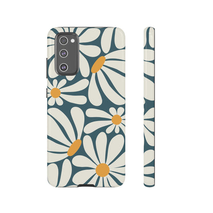 Samsung Galaxy S20 FE / Glossy Phone Case - Retro Blue Daisy Pattern Phone Case