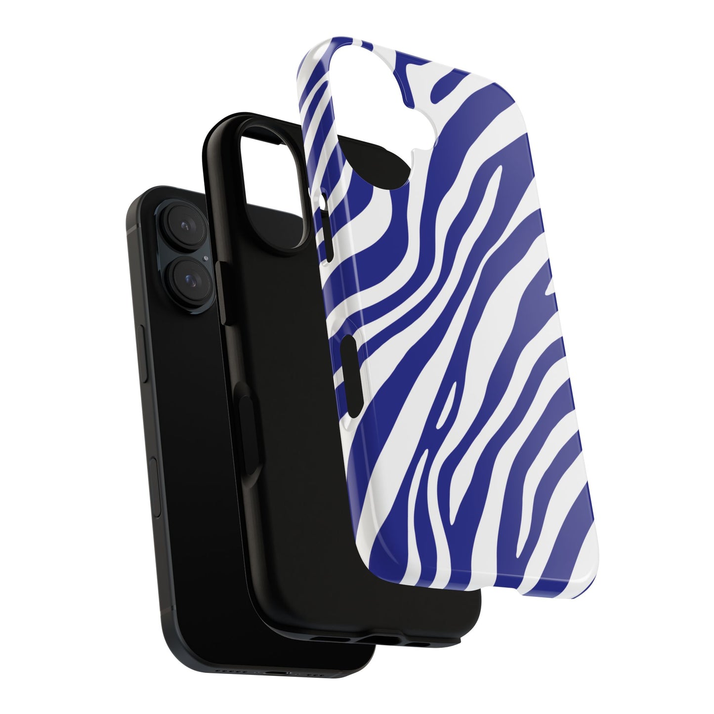 Modern Electric Blue Zebra Print Phone Case