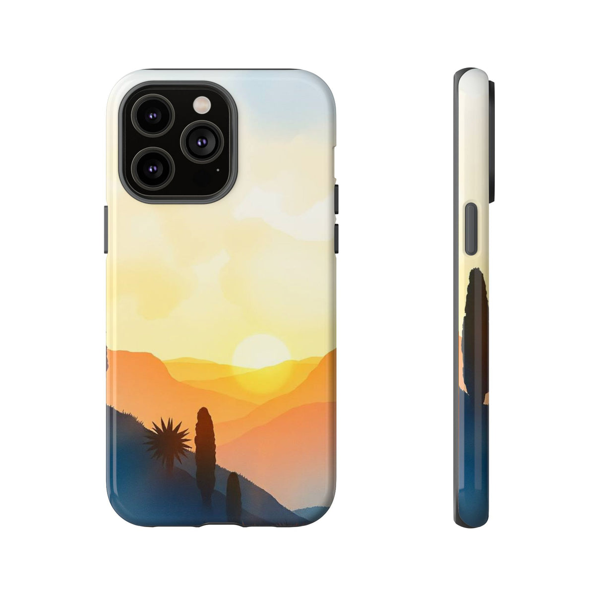 Watercolour Sunset Design Phone Case - Multicolor Phone Case - iPhone 14 Pro Max / Glossy