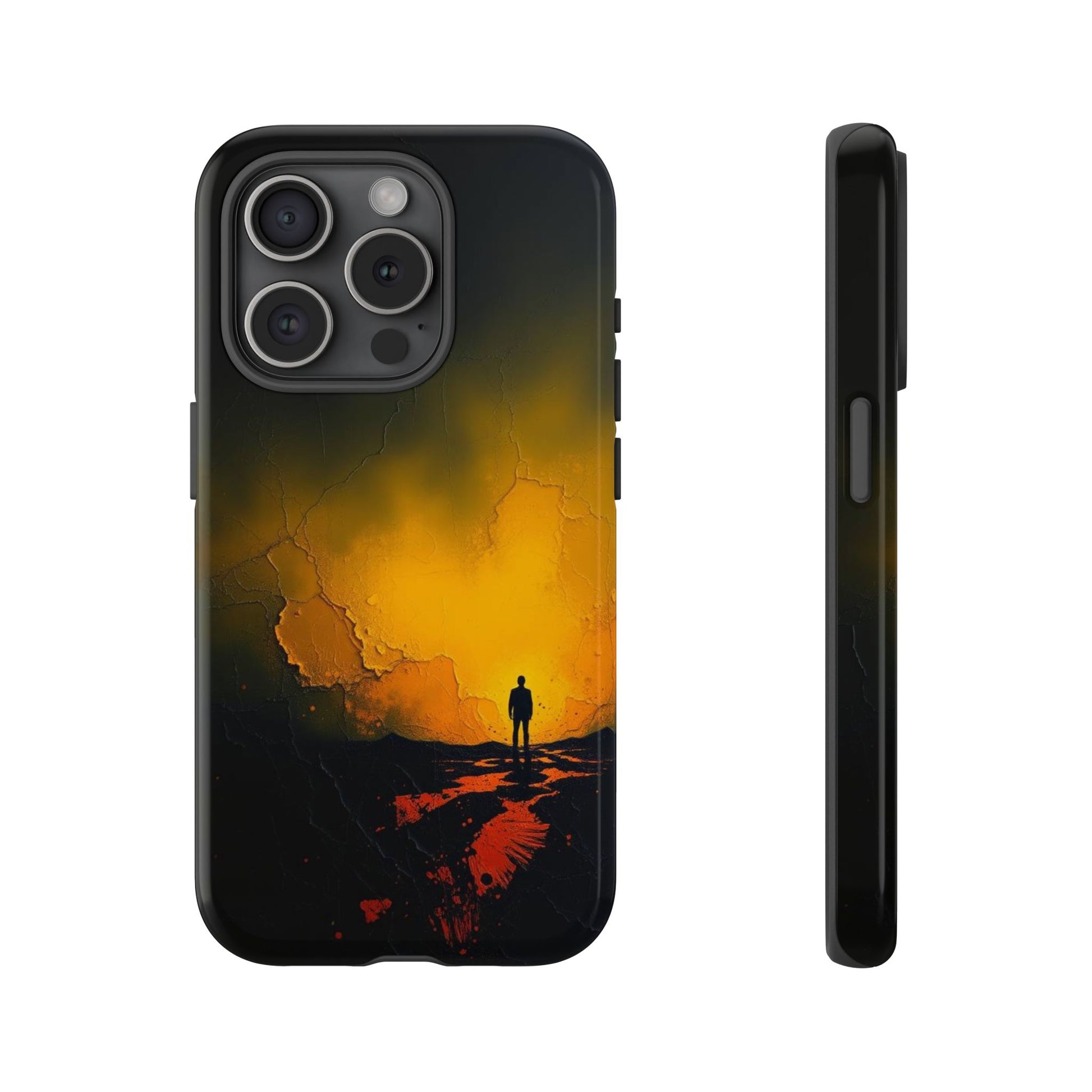 Acrylic Mysterious Figure Phone Case - Multicolor Phone Case - iPhone 15 Pro / Glossy