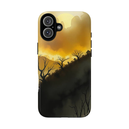 iPhone 16 Plus / Glossy Phone Case - Eerie Graveyard Watercolour Design Phone Case
