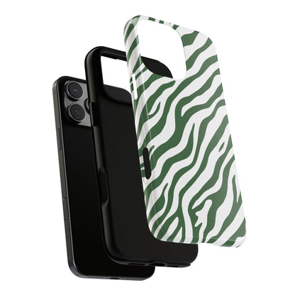 Stylish Sage Zebra Print Phone Case