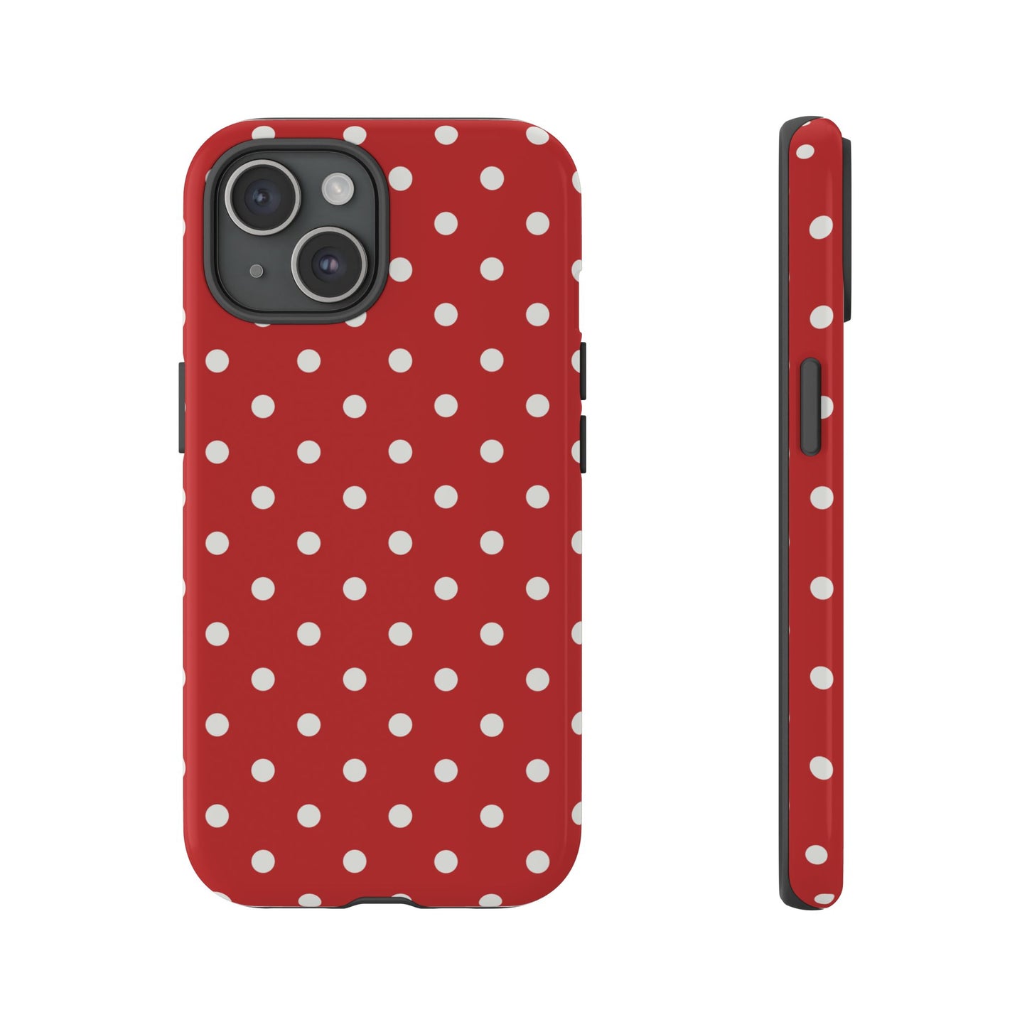 Red with White Dot Pattern Phone Case