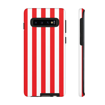 Samsung Galaxy S10 / Glossy Phone Case - Simple Red & White Stripe Pattern Phone Case