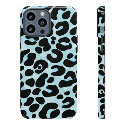 Cool Aqua Leopard Print Phone Case