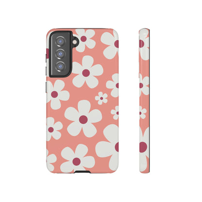 Samsung Galaxy S21 FE / Glossy Phone Case - Cute Pink Daisy Pattern #2 Phone Case