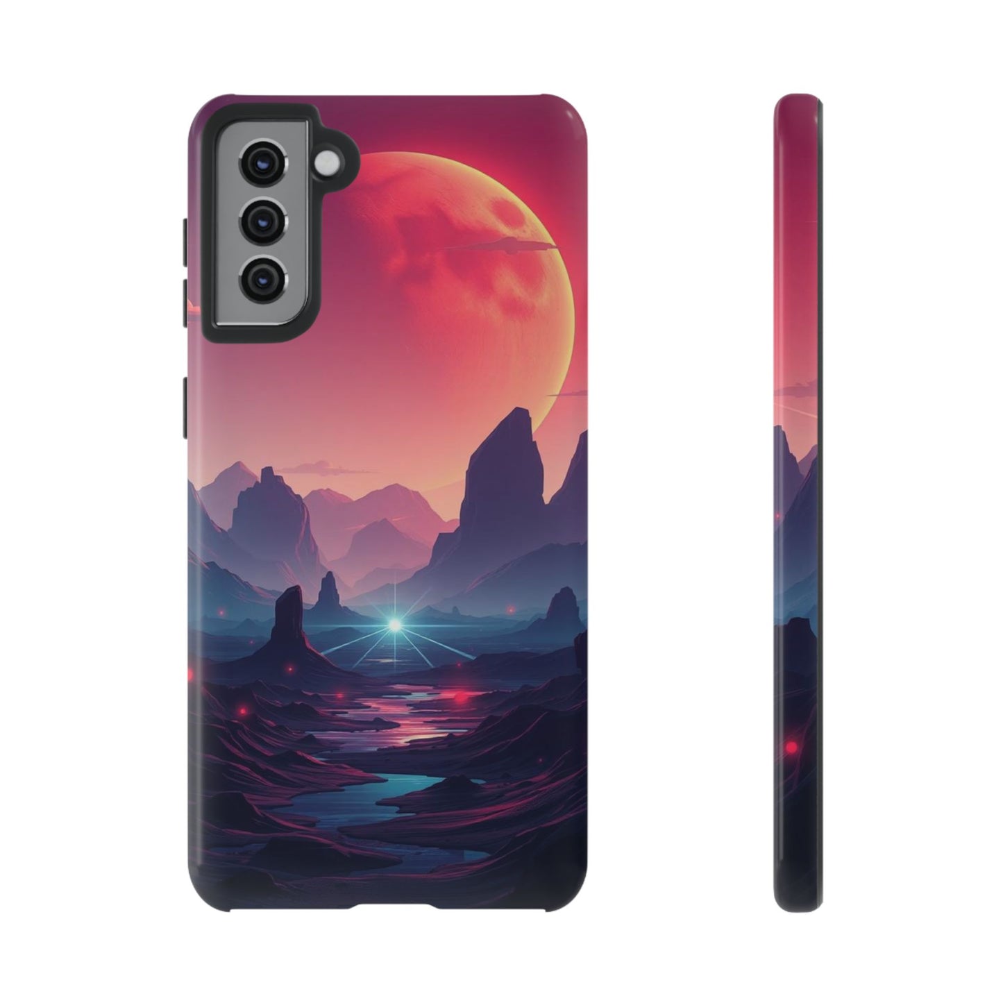 Samsung Galaxy S21 Plus / Glossy Phone Case - Alien Moon Landscape Design Phone Case