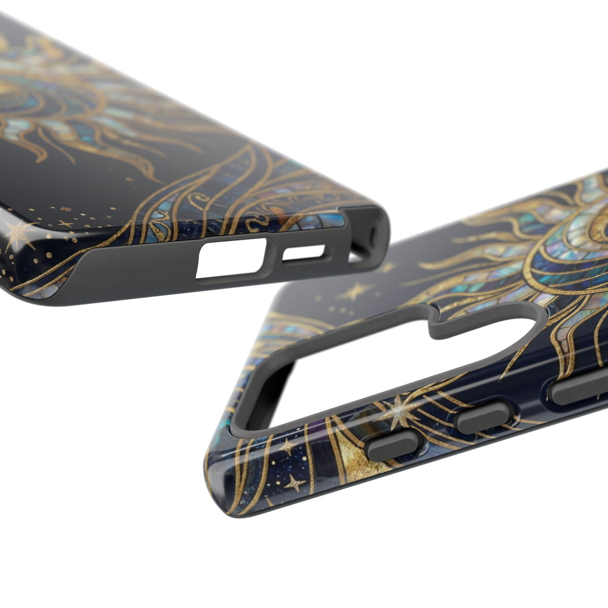 Elegant Navy & Gold Solar Spiral Phone Case