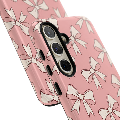 Chic Blush Pink Bow Pattern Phone Case