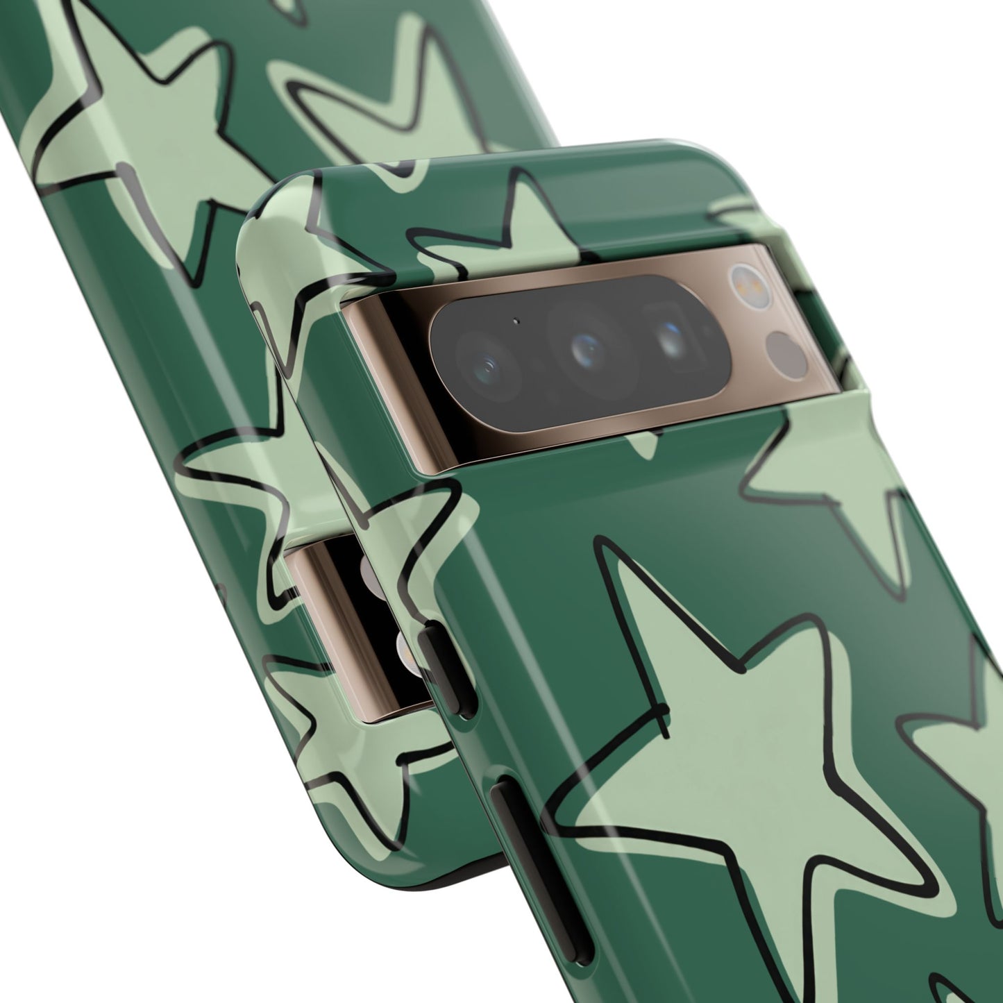 Forest Green Doodle Star Phone Case