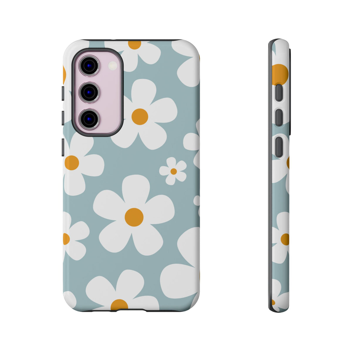 Cute Blue Daisy Pattern Phone Case - Blue Phone Case - Samsung Galaxy S23 Plus / Glossy
