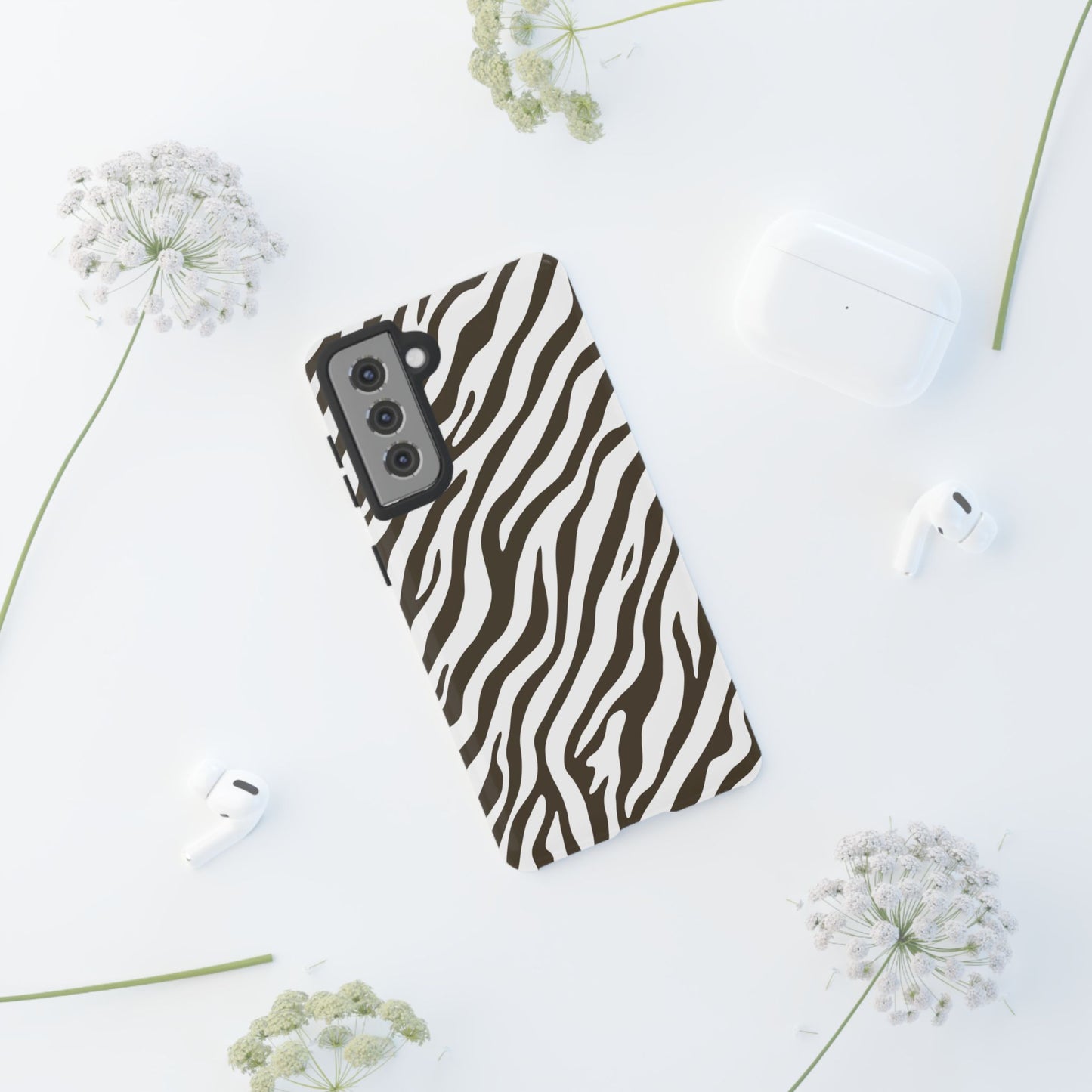 Stylish Mocha Zebra Print Phone Case