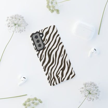 Stylish Mocha Zebra Print Phone Case