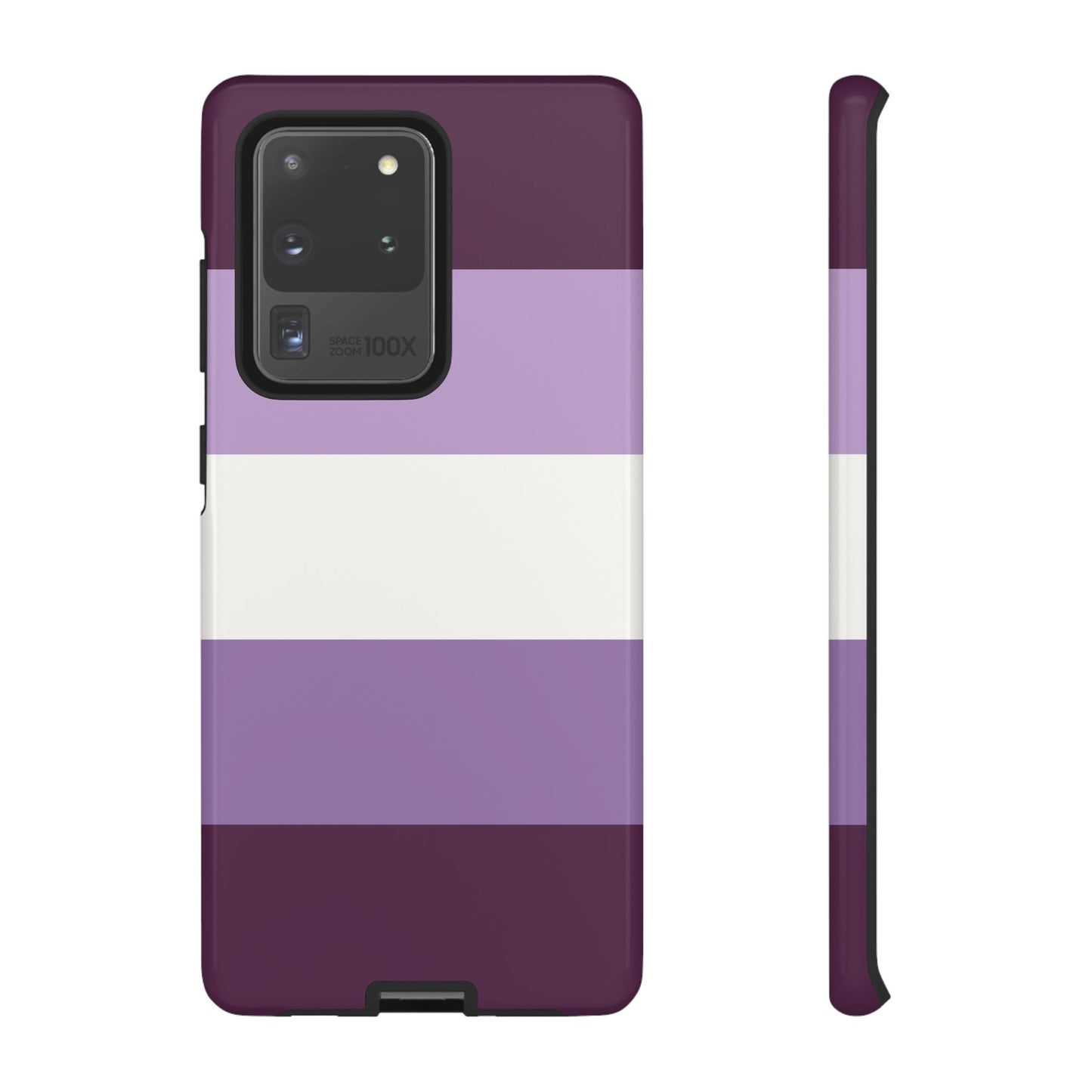 Samsung Galaxy S20 Ultra / Glossy Phone Case - Purple Stripe Pattern Phone Case
