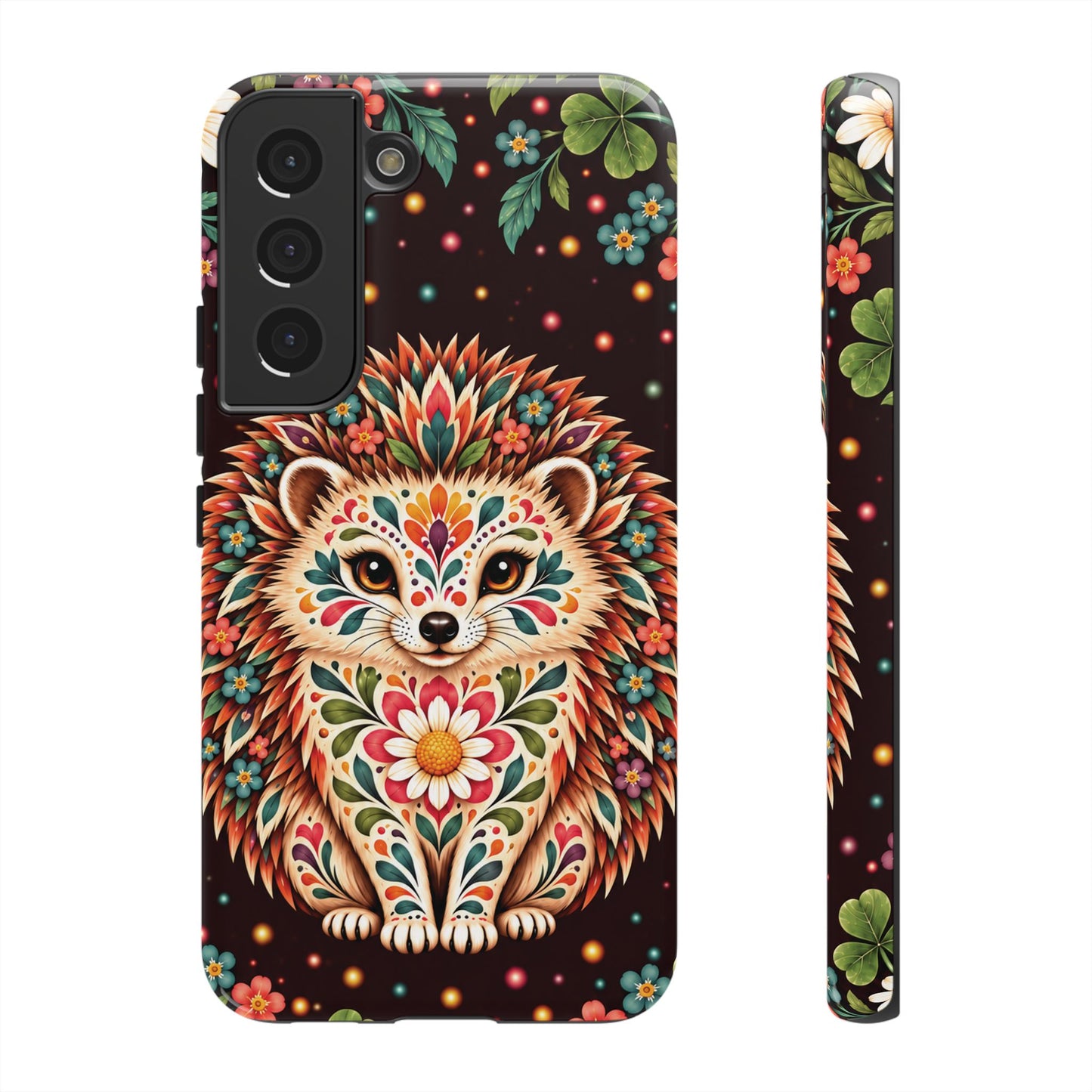 Vibrant Terracotta and Teal Calavera Hedgehog Phone Case - Multicolor Phone Case - Samsung Galaxy S22 / Glossy