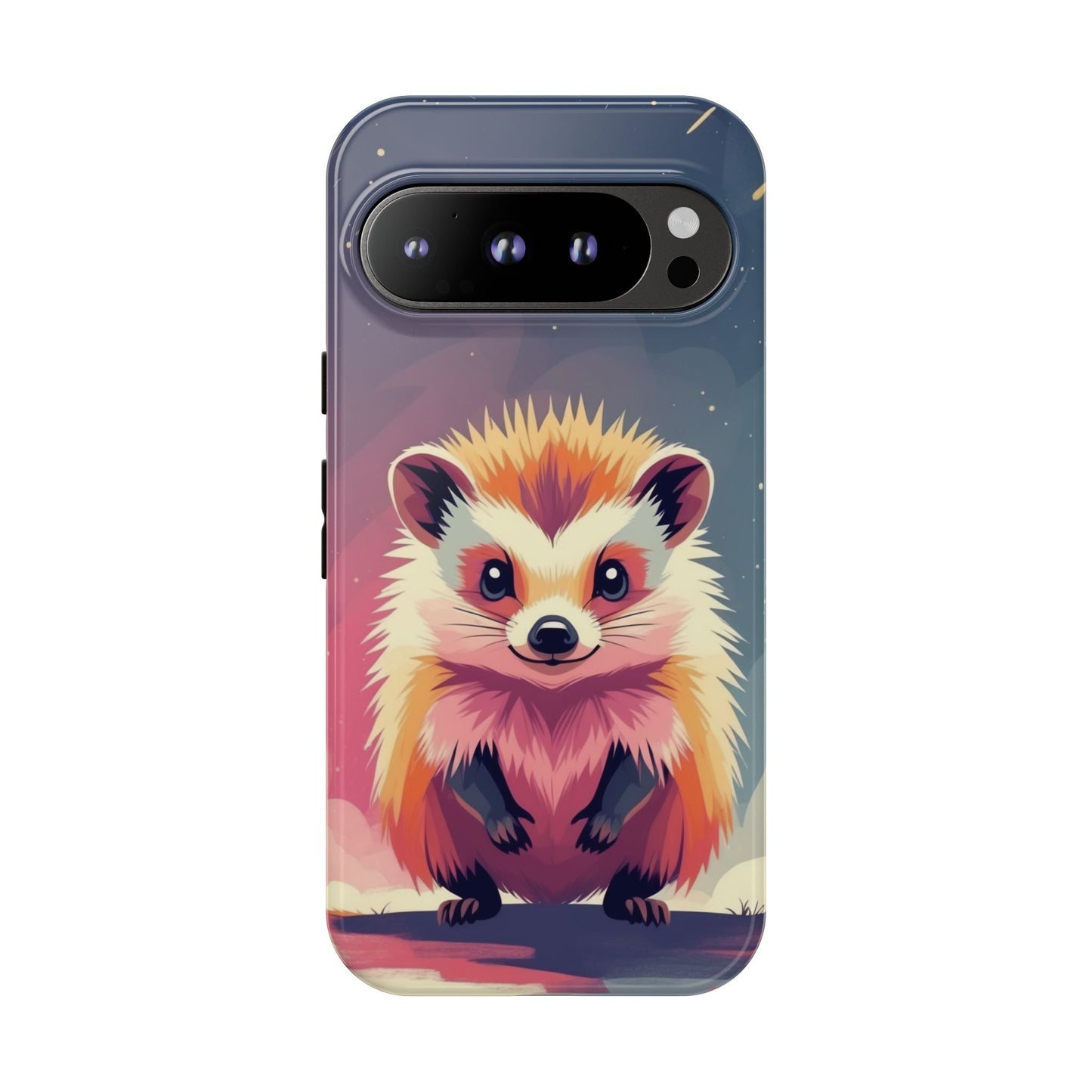 Google Pixel 9 Pro / Glossy Phone Case - Stylised Hedgehog Design Phone Case