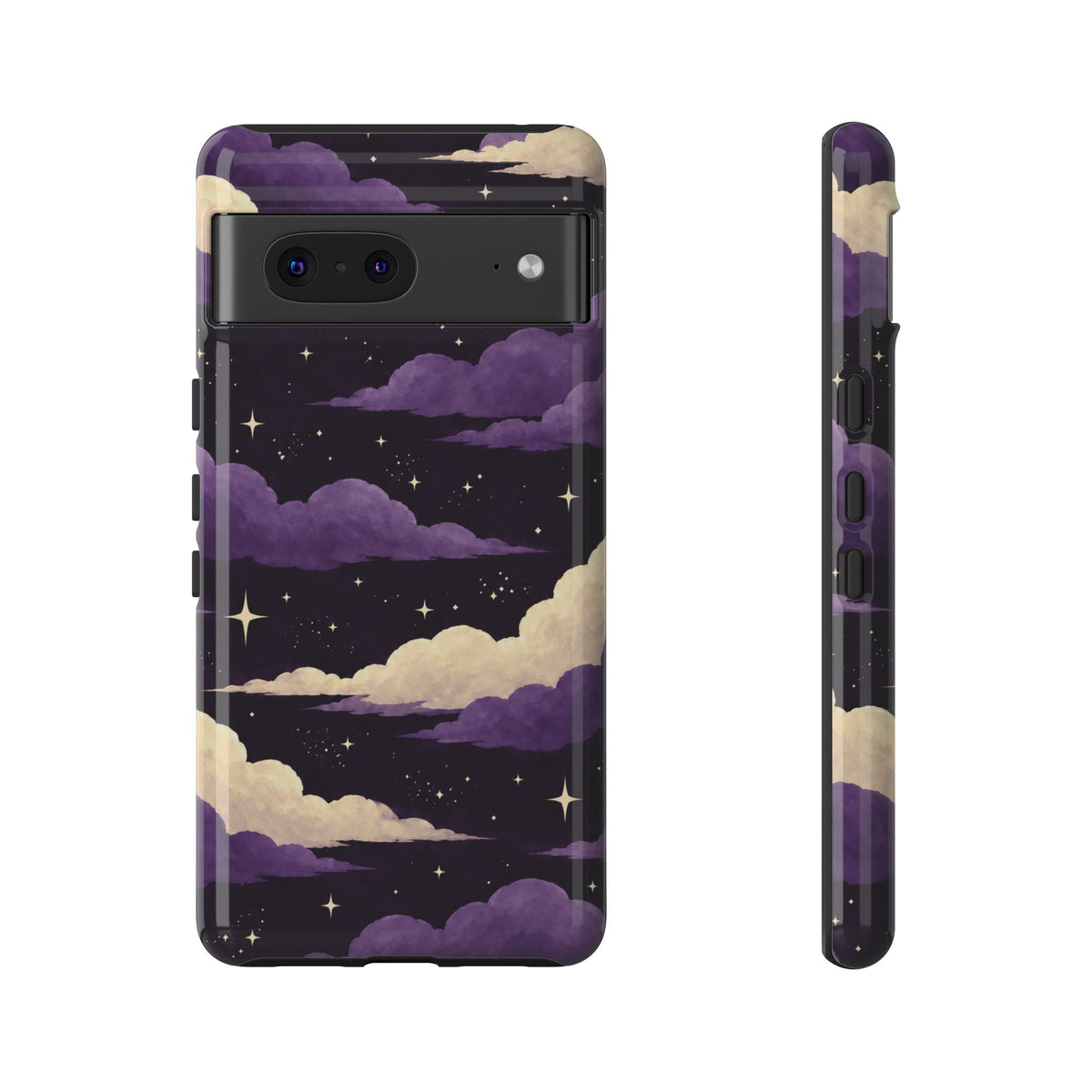 Illustrated Purple Clouds & Stars Phone Case