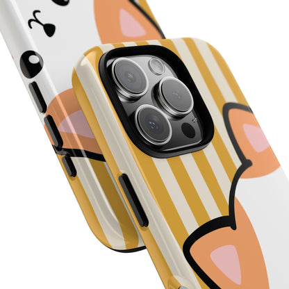 Playful Peakaboo Cat with Yellow Stripe Pattern Phone Case - Yellow Phone Case