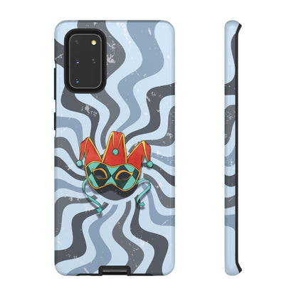 Samsung Galaxy S20+ / Glossy Phone Case - Venetian Jester Mask – Blue Retro Soft Revival Phone Case