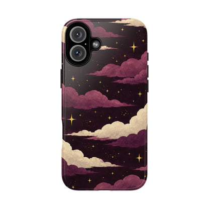 Illustrated Plum Clouds & Stars Phone Case