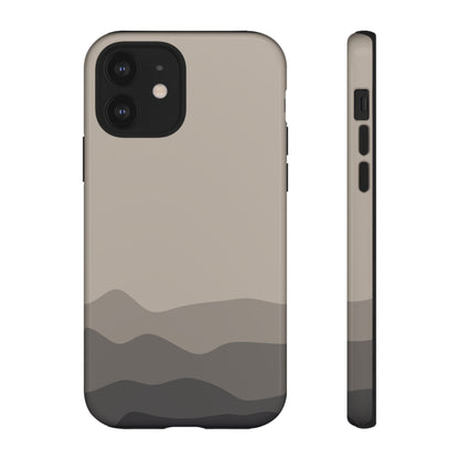 Beige Abstract Waves Protective Phone Case - Beige Phone Case - iPhone 12 / Glossy