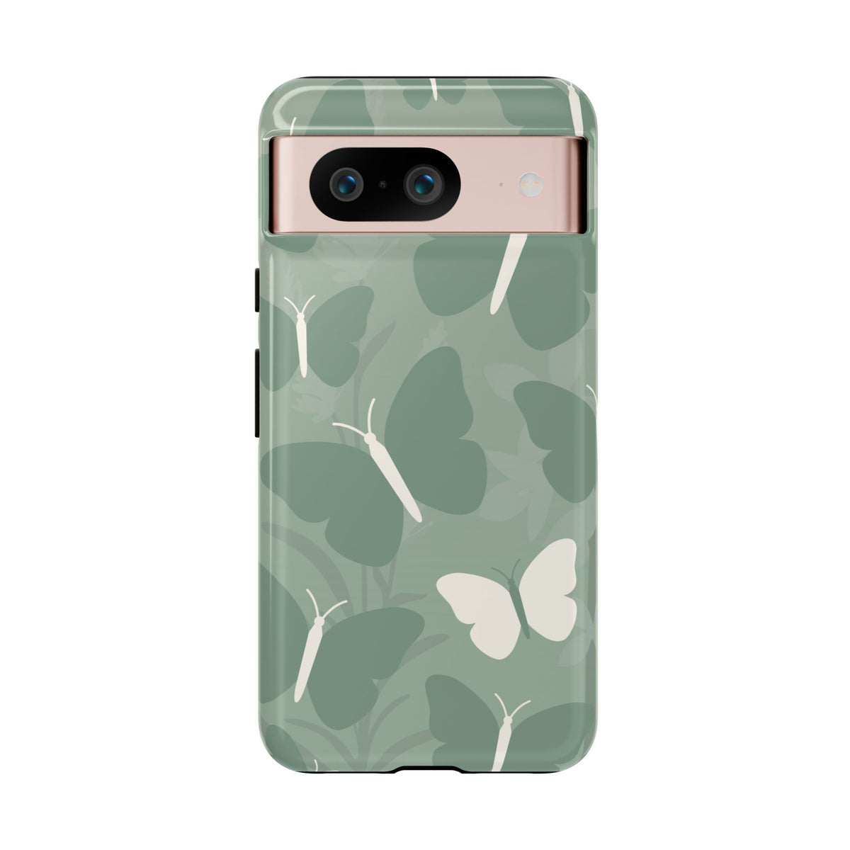 Minimalist Mint Green Butterfly Pattern Phone Case - Green Phone Case - Google Pixel 8 / Glossy