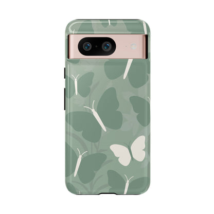 Minimalist Mint Green Butterfly Pattern Phone Case - Green Phone Case - Google Pixel 8 / Glossy