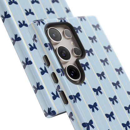 Retro Navy Blue Bow Pattern Phone Case