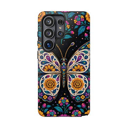 Vibrant Purple and Teal Calavera Butterfly Phone Case - Multicolor Phone Case - Samsung Galaxy S26 Ultra / Glossy