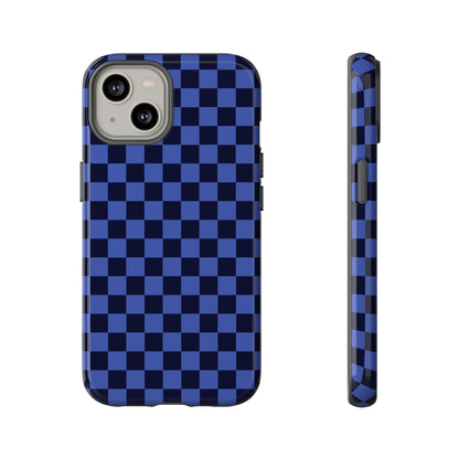 Bold Blue Small Checked Pattern Phone Case - Blue Phone Case - iPhone 14 / Glossy