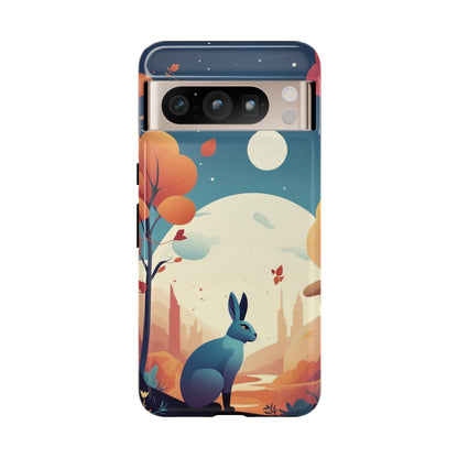 Stylised Blue Hare Design Phone Case - Multicolor Phone Case - Google Pixel 8 Pro / Glossy