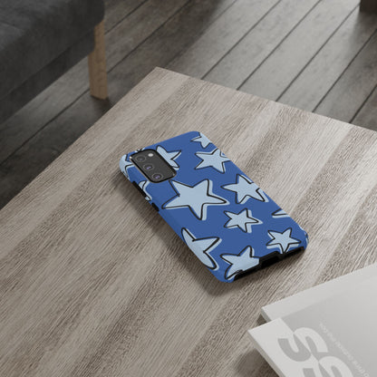 Cobalt Blue Doodle Star Phone Case