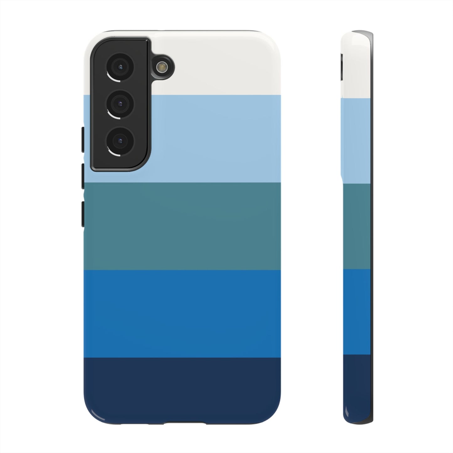 Blue and White Stripe Pattern Phone Case - Blue Phone Case - Samsung Galaxy S22 / Glossy