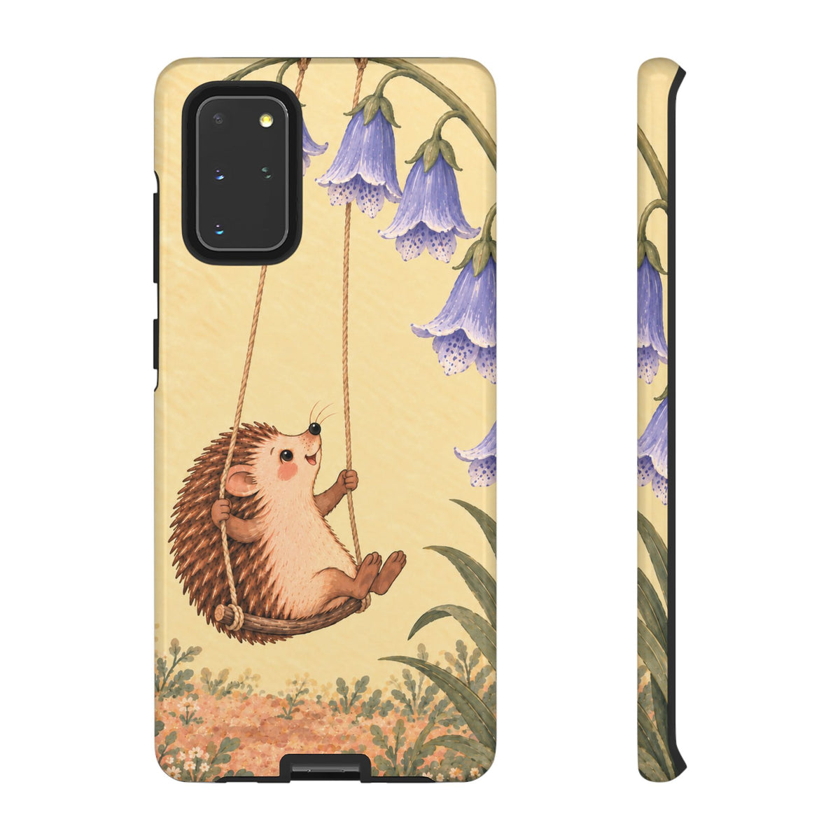 Whimsical Buttercream Hedgehog and Bluebell Phone Case - Yellow Phone Case - Samsung Galaxy S20+ / Glossy